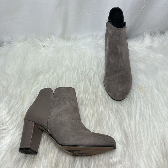 Dune London Taupe Pebbled Booties Sz 39/US 9 - Picture 1 of 6